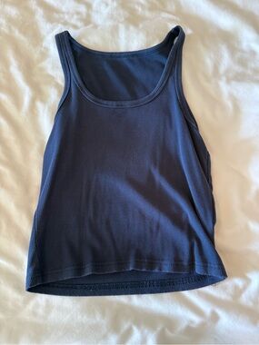 DAZY Women's Navy Ribbed Tank Top